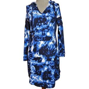 Blue Tie Dye Hooded Dress Size Large